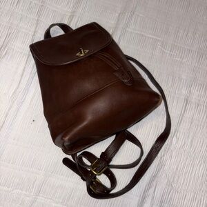 Coach Dark Brown Leather Backpack